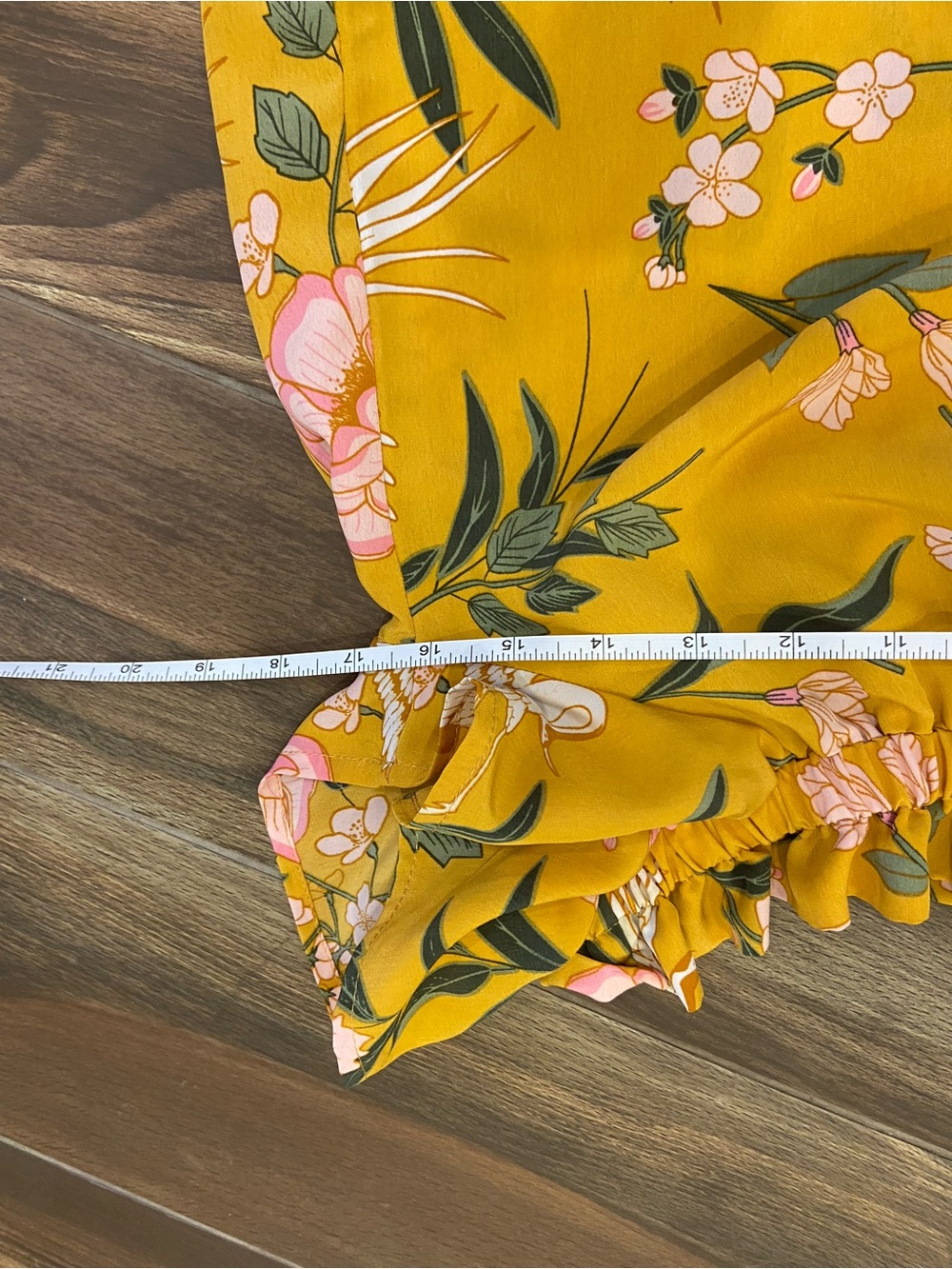 Off-Shoulder Floral Sundress - Mustard Yellow - Picture 7 of 8